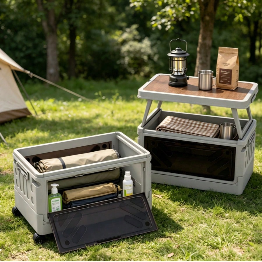 Outdoor Camping Bin - Caixa de Armazenamento Multifuncional para Acampamento