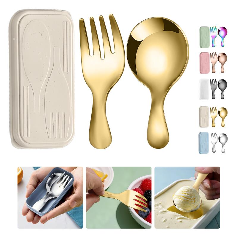 Outdoor Camping Cooking Set - Conjunto de talheres de aço inoxidável