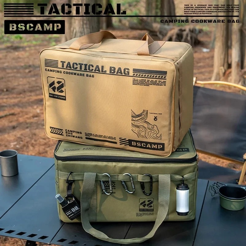 Outdoor Camping Cooking Equipment - Bolsa Tática Dobrável Isolada e Impermeável