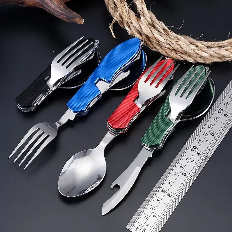 Outdoor Camping Games - Talheres de Aço Inoxidável 4 em
