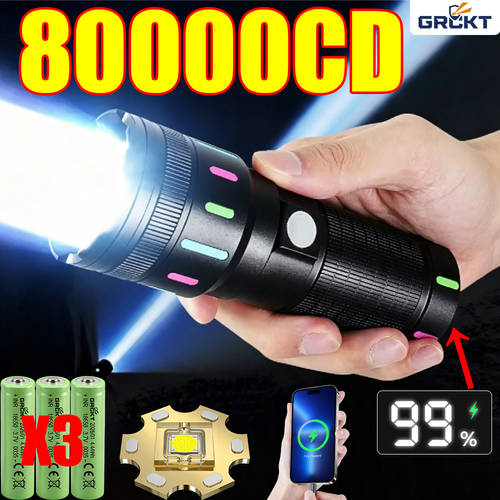 Outdoor Camping Decor - Lanterna LED Mais Poderosa 80000CD, Lanterna
