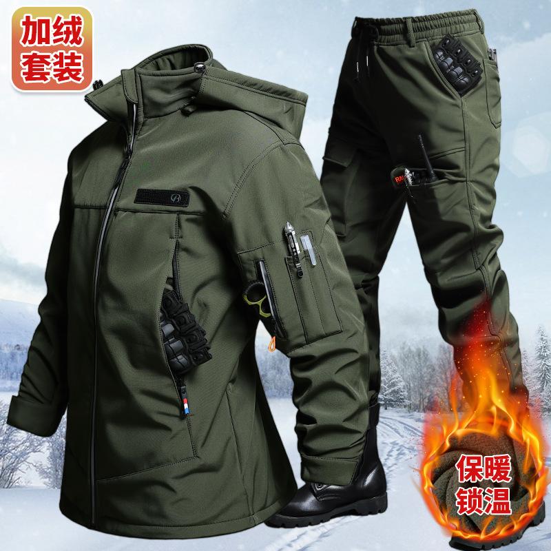 Outdoor Camping In Winter - Outono e inverno veludo impermeável tático