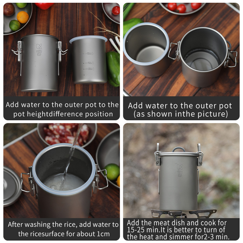 Panela de Arroz KEITH em Titân - Outdoor Camping Cooking Set avaliação e preço