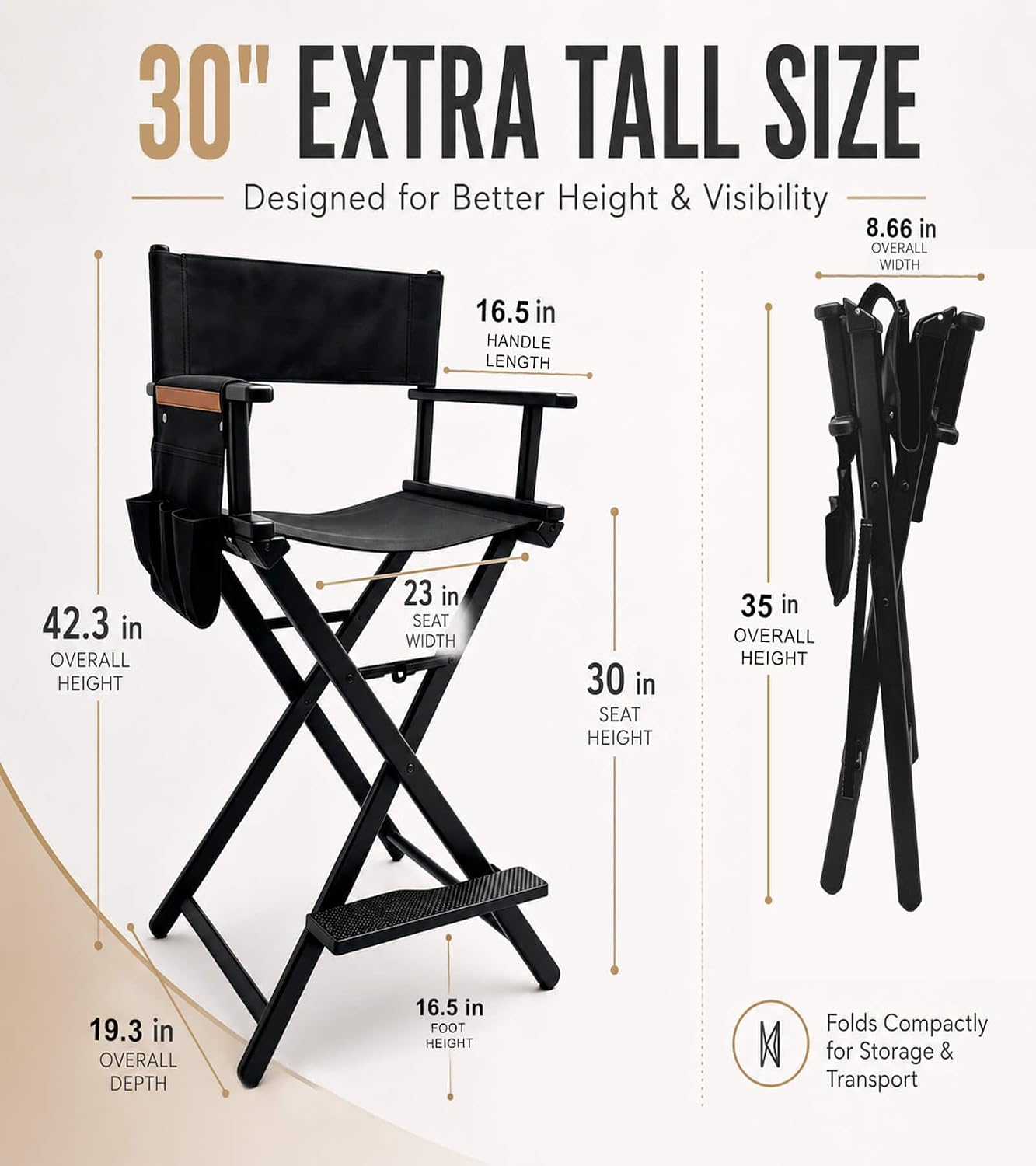Cadeira de Diretor Alta Portát - Outdoor Camping High Chair avaliação e preço