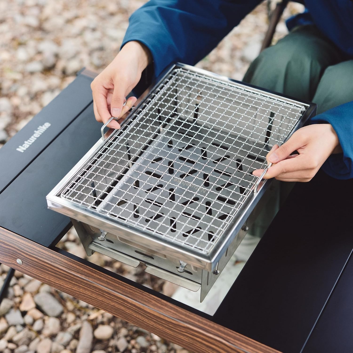 Naturehike acampamento grelha  - Outdoor Camping Cooking Table avaliação e preço