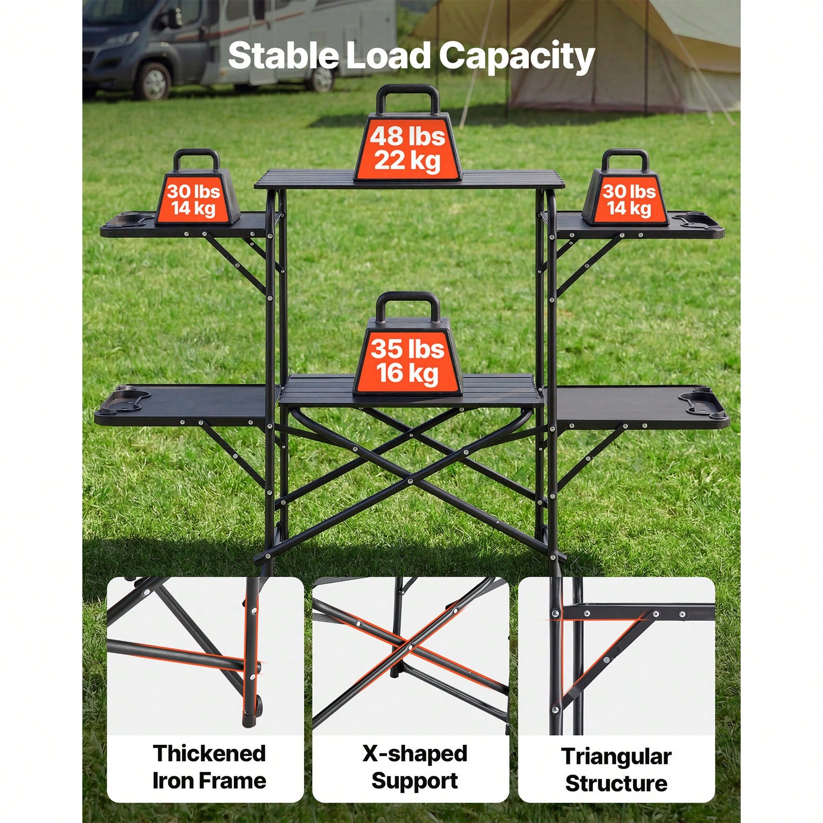 Mesa de Cozinha para Camping,  - Outdoor Camping Cooking Table avaliação e preço