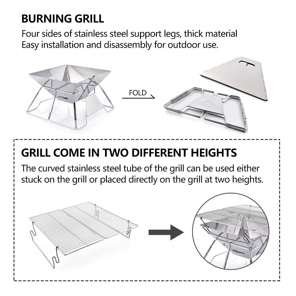 Widesea à prova de vento queim - Outdoor Camping Cooking Set avaliação e preço