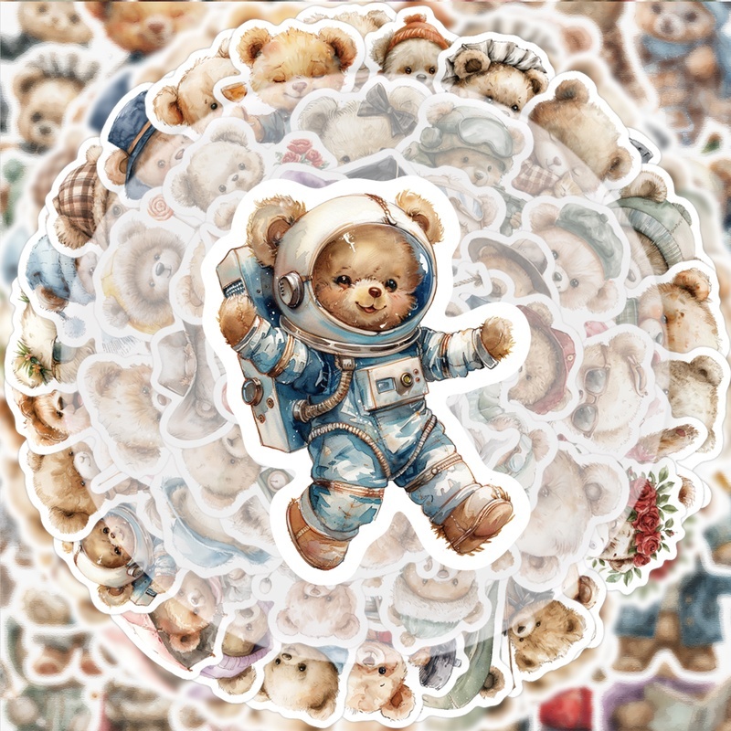 55 adesivos retrô fofos de urs - Bear Canister avaliação e preço