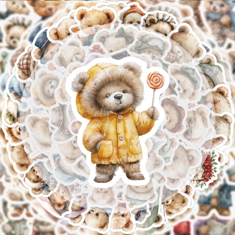 55 adesivos retrô fofos de urs - Bear Canister avaliação e preço