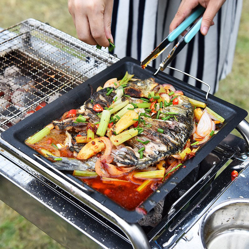 Panela de Grelhar Quadrada Gro - Outdoor Camping Cooking Set avaliação e preço