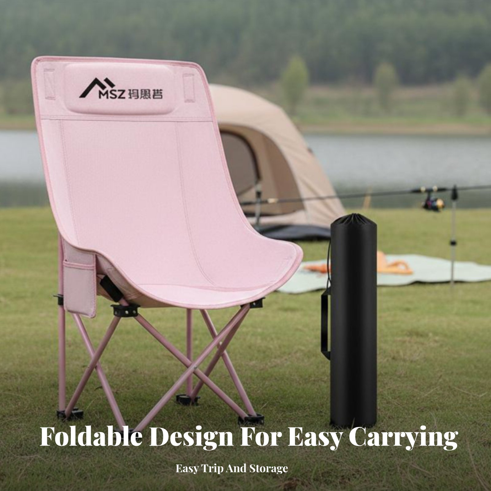 Cadeira Dobrável de Malha com  - Outdoor Camping High Chair avaliação e preço